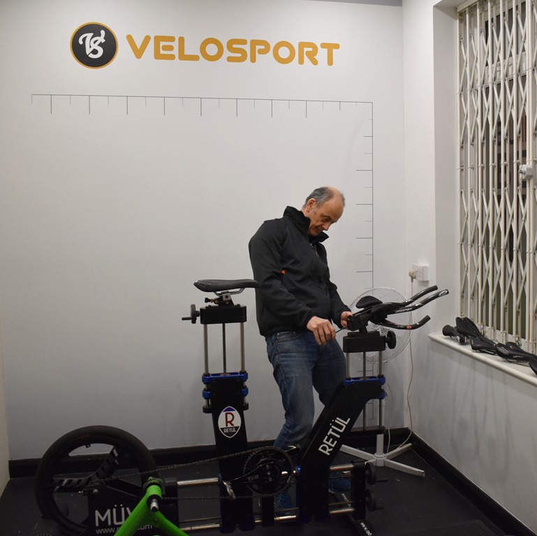 bike fitter at work