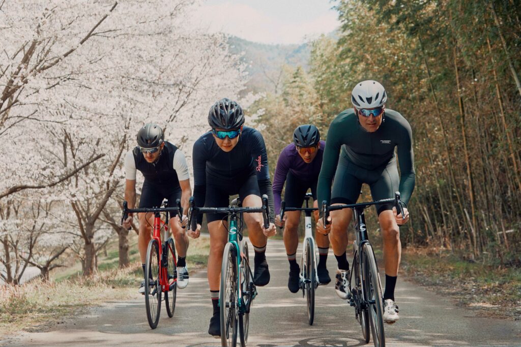 Group of riders cycling