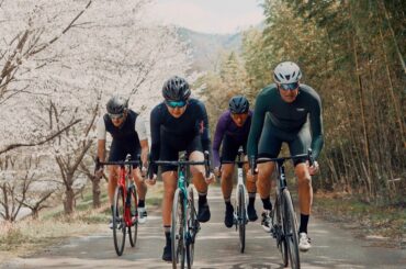 Group of riders cycling