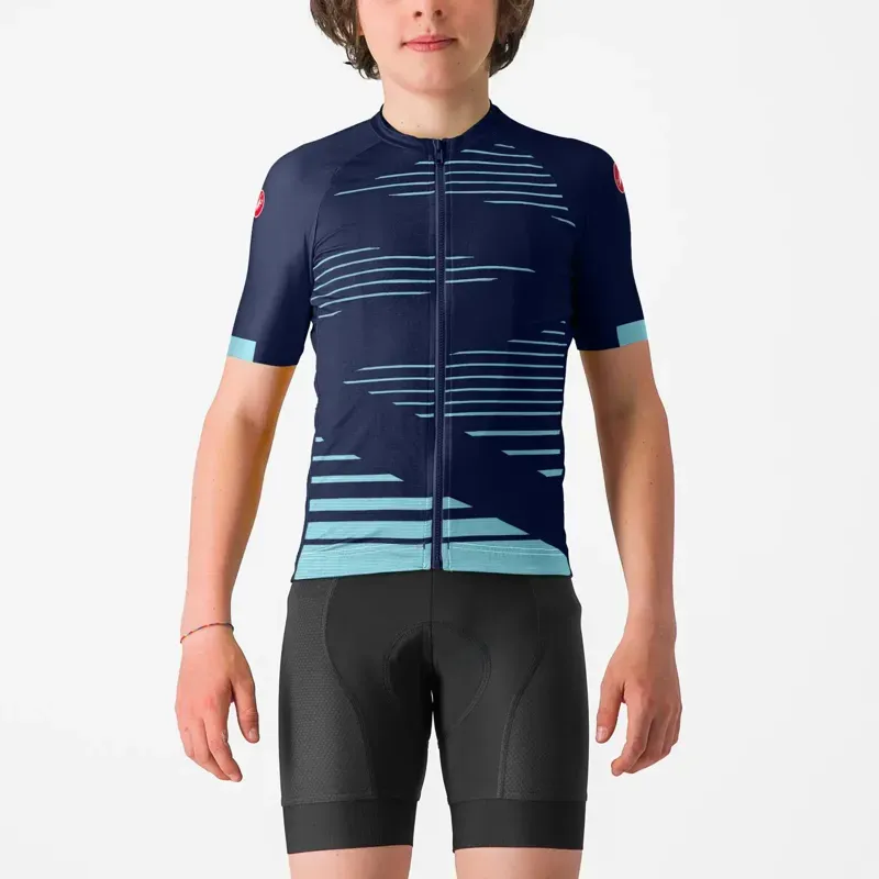 Castelli Aero Kids' Jersey in Belgian Blue/Pool Blue