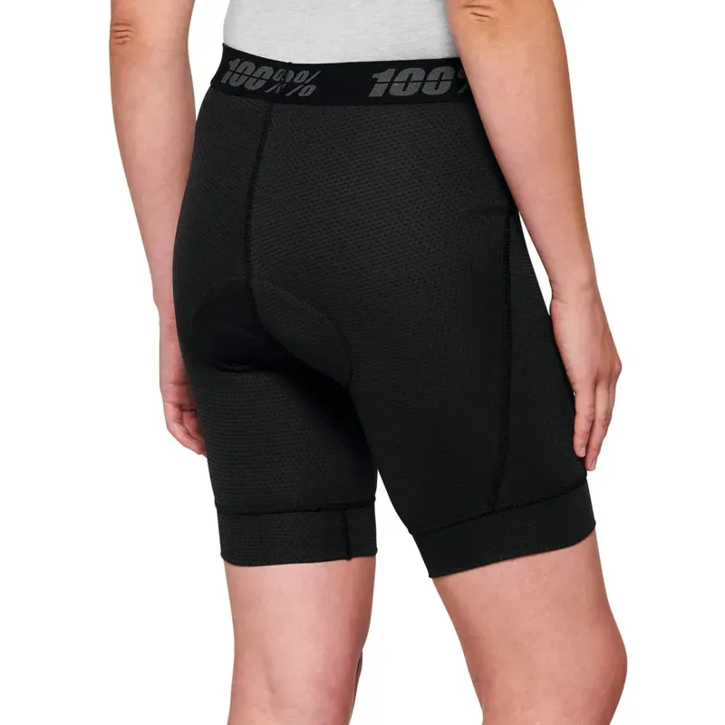 100% Ridecamp Women's Shorts w/Liner in Black-1