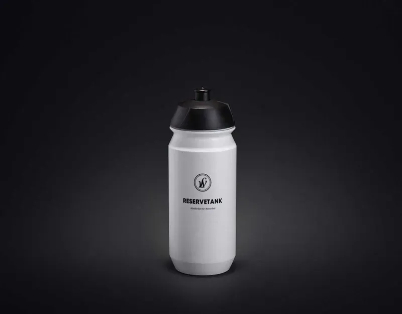 Lightweight ReseveTank Tacx Water Bottle White With Black Cap