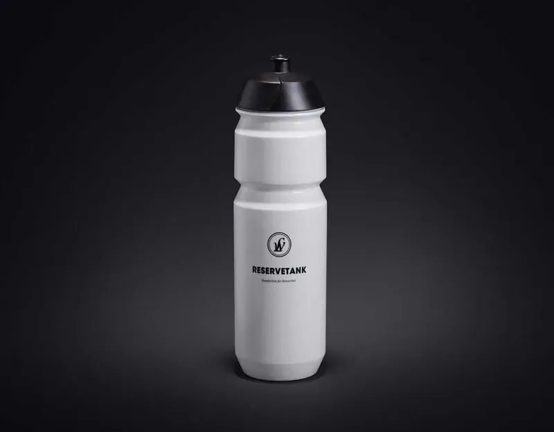 Lightweight ReseveTank Tacx Water Bottle White With Black Cap-1
