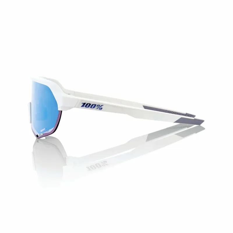 100% S2 Glasses In Matte White/HiPER Blue Multilayer Mirror Lens-2