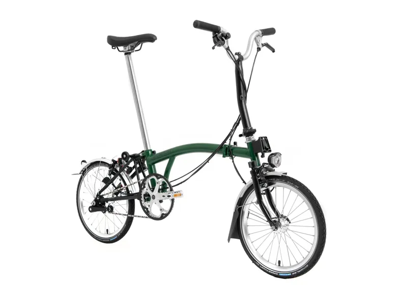 Brompton C-Line speed folding bike Mid Bar in green