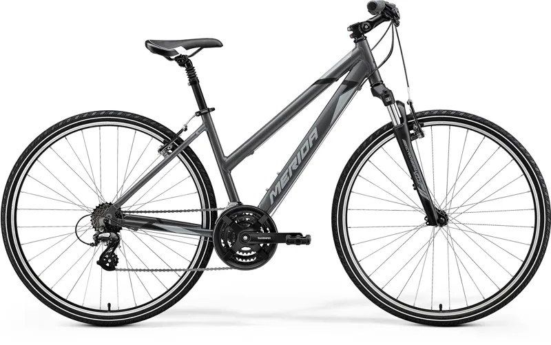 2021 Merida Crossway 10V Womens Hybrid Bike in Grey