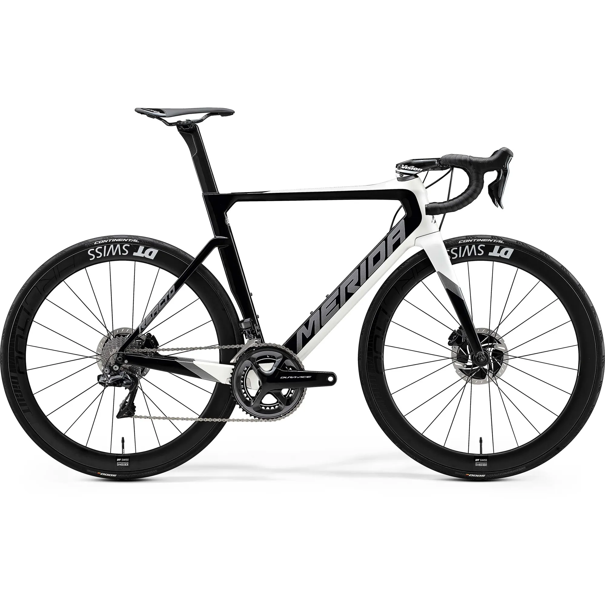 2020 Merida Reacto Disc 10K-E Road Bike in Gloss Black/Pearl White