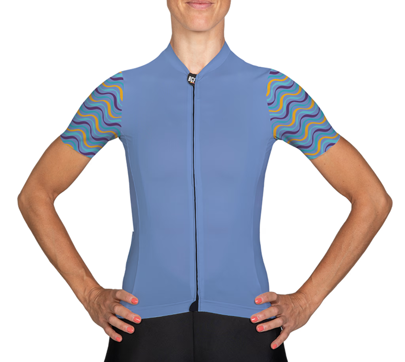 BCF Women's Gravel Jersey in Lavender/Mustard