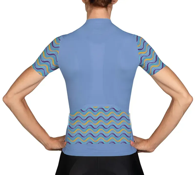 BCF Women's Gravel Jersey in Lavender/Mustard-1