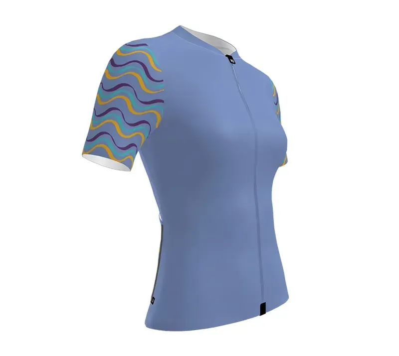 BCF Women's Gravel Jersey in Lavender/Mustard-3
