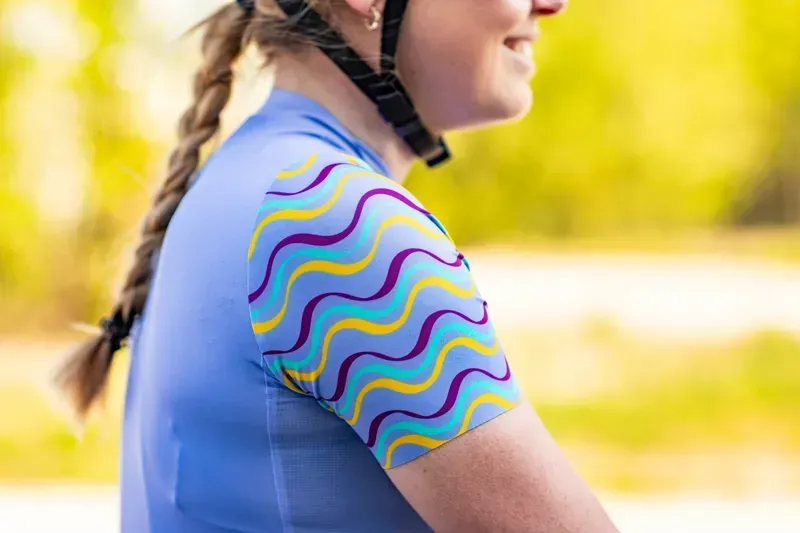 BCF Women's Gravel Jersey in Lavender/Mustard-6