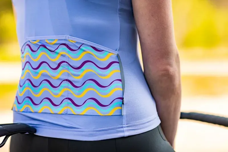 BCF Women's Gravel Jersey in Lavender/Mustard-7