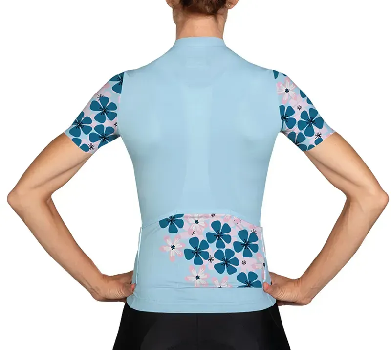 BCF Women's Gravel Jersey in Soft Blue/Steel Blue-1