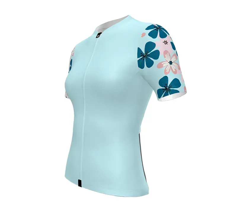 BCF Women's Gravel Jersey in Soft Blue/Steel Blue-2