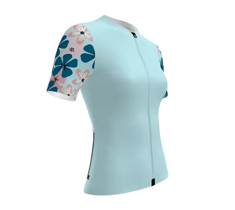 BCF Women's Gravel Jersey in Soft Blue/Steel Blue-3