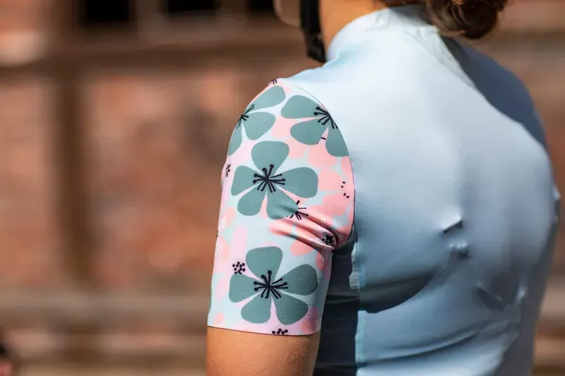 BCF Women's Gravel Jersey in Soft Blue/Steel Blue-6