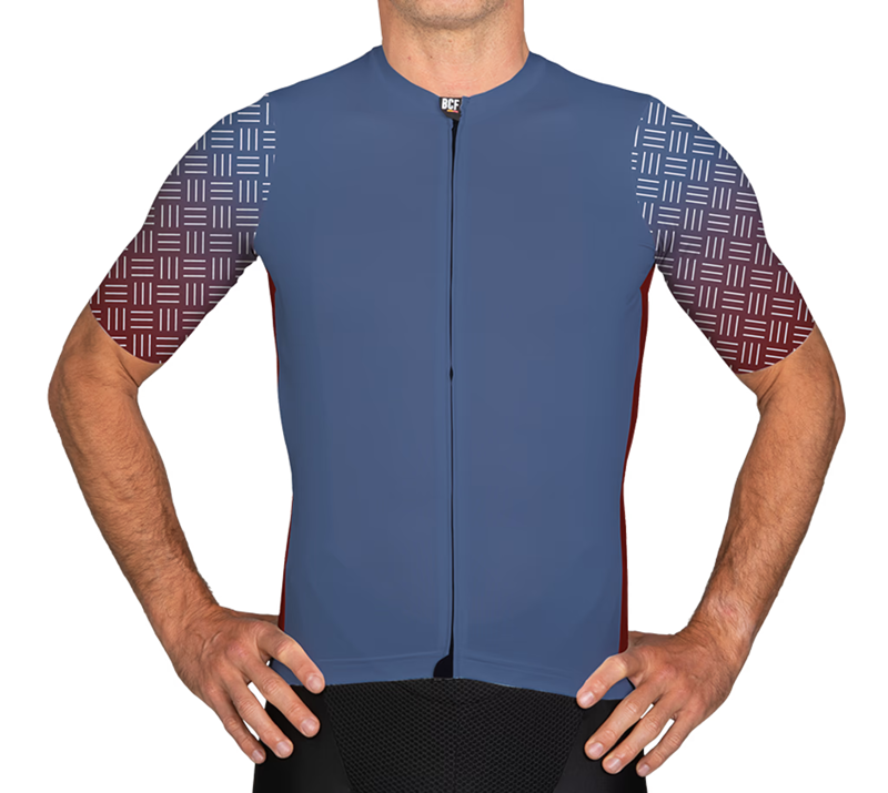BCF Gravel Jersey in Deep Slate Blue/Bourgogne