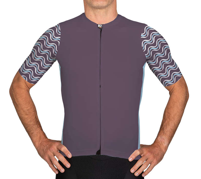 BCF Gravel Jersey in Merlot/Soft Blue