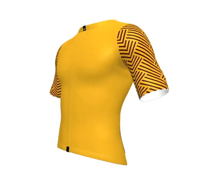 BCF Gravel Jersey in Mustard/Bourgogne-1
