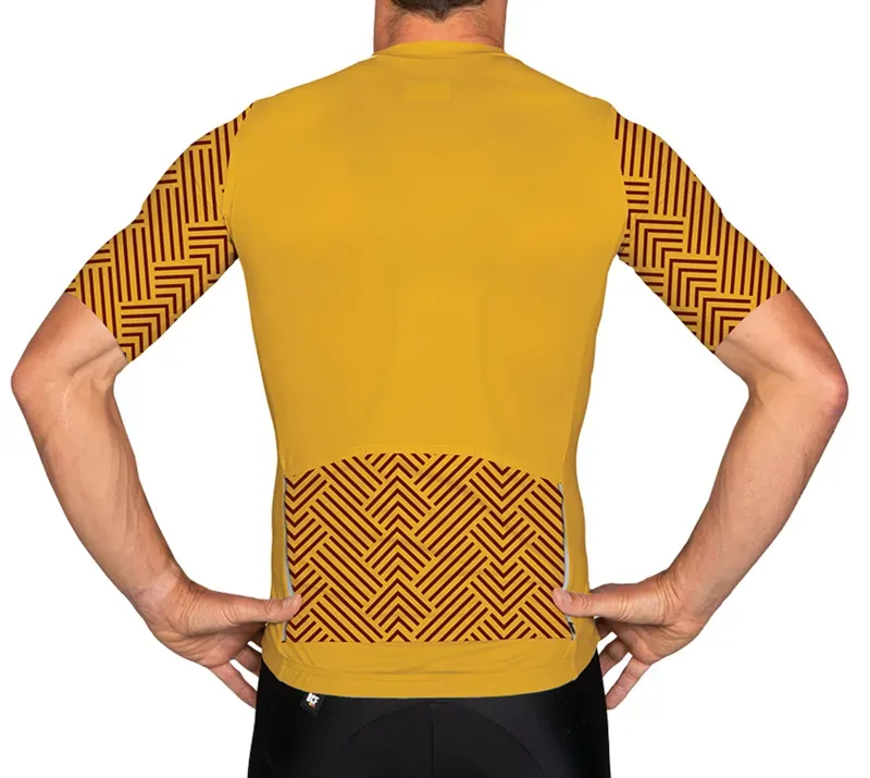 BCF Gravel Jersey in Mustard/Bourgogne-2