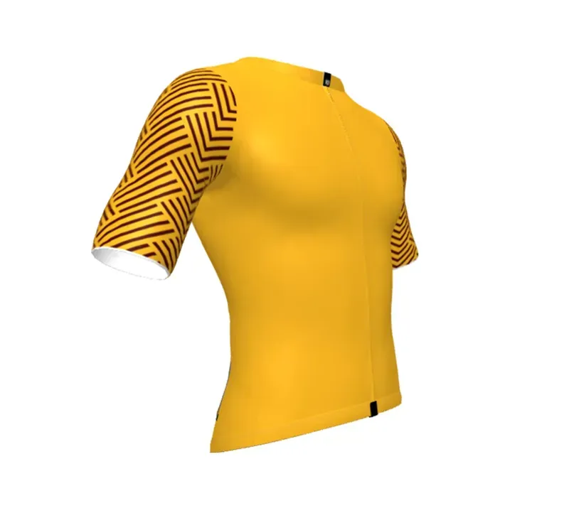 BCF Gravel Jersey in Mustard/Bourgogne-3