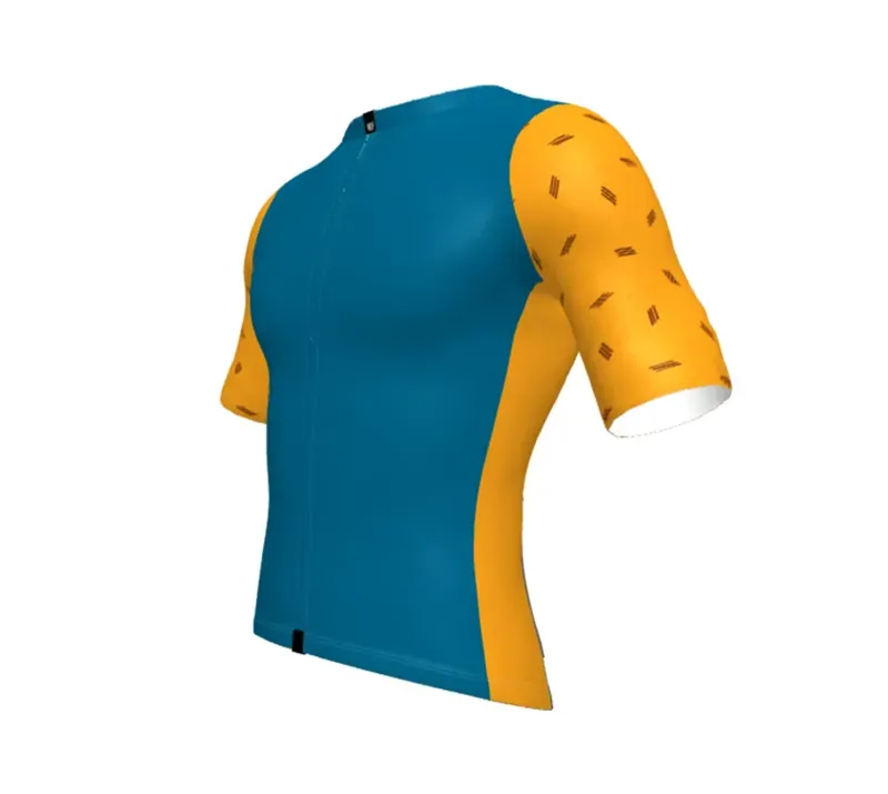 BCF Gravel Jersey in Steel Blue/Dark Yellow-1