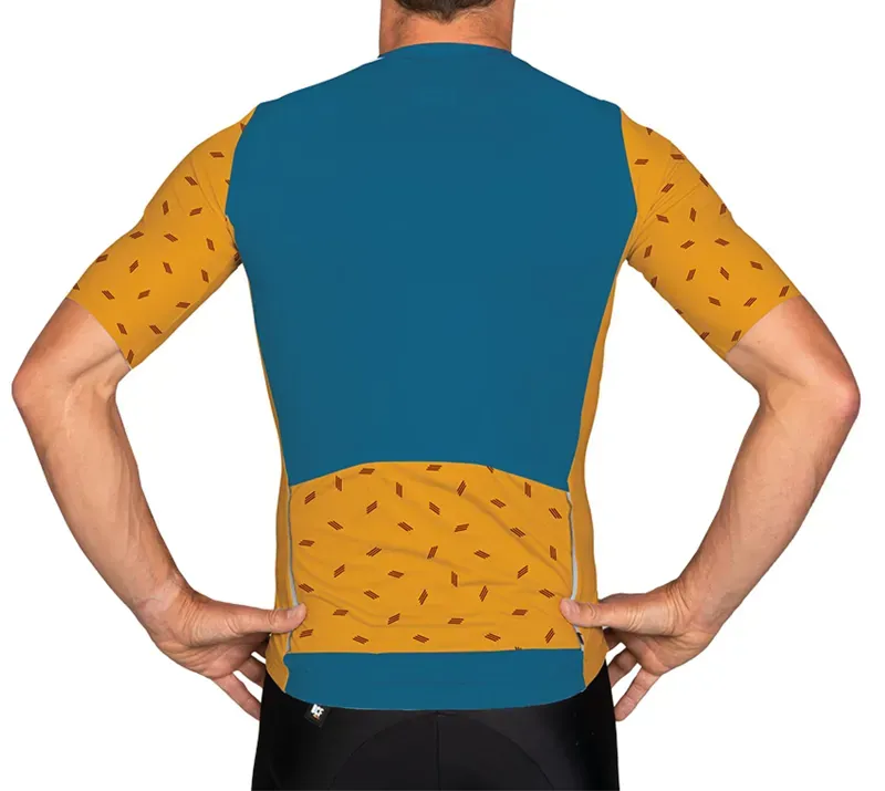 BCF Gravel Jersey in Steel Blue/Dark Yellow-2
