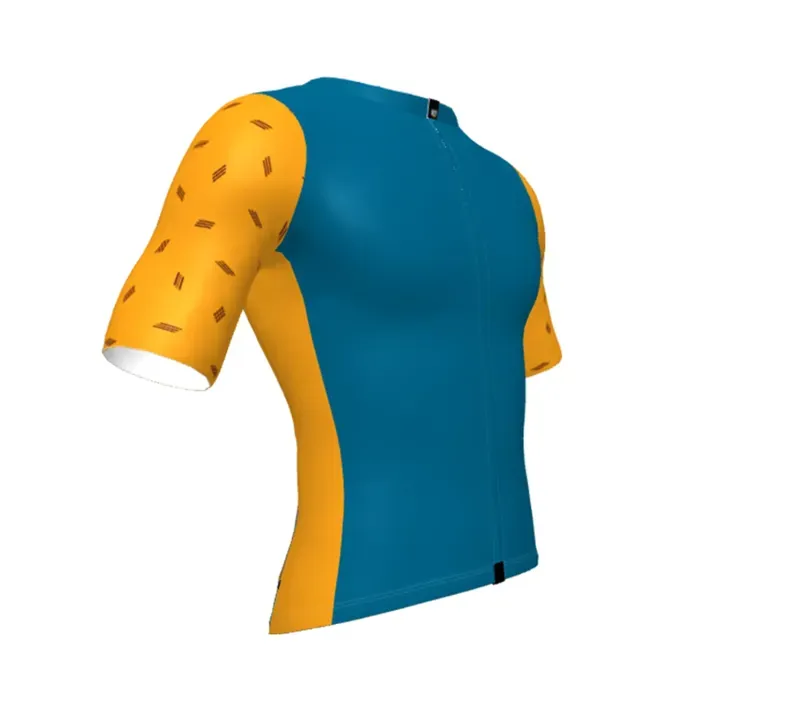 BCF Gravel Jersey in Steel Blue/Dark Yellow-3