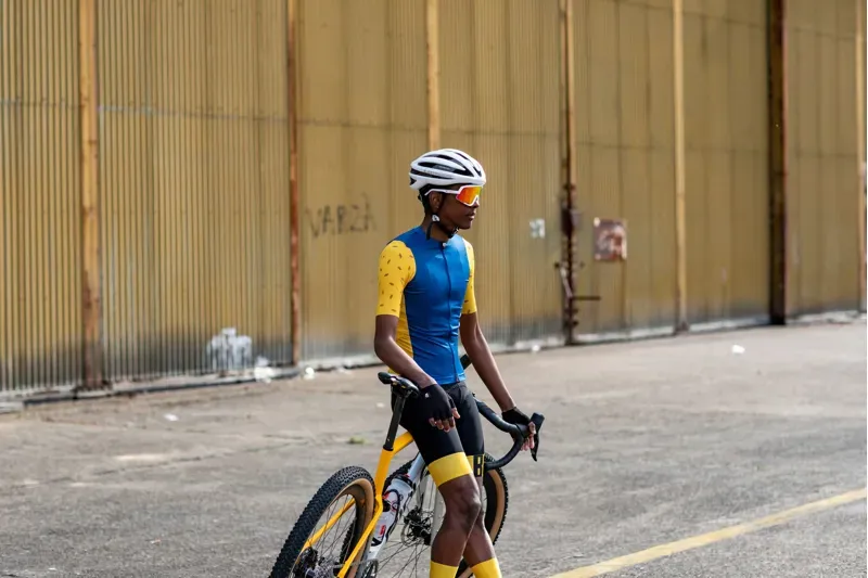 BCF Gravel Jersey in Steel Blue/Dark Yellow-4