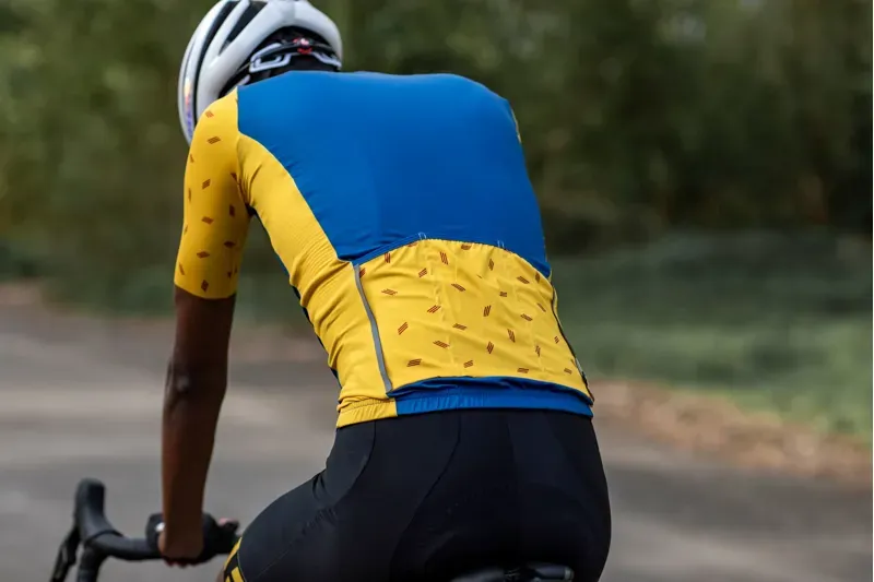 BCF Gravel Jersey in Steel Blue/Dark Yellow-5