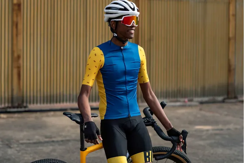 BCF Gravel Jersey in Steel Blue/Dark Yellow-7