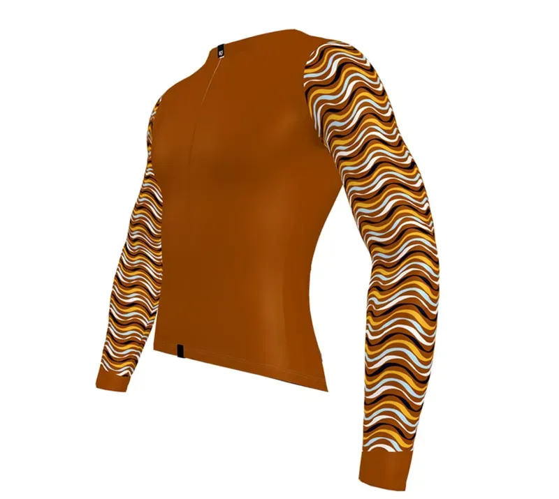 BCF Gravel XS Long Sleeve Jersey in Molteni Brown/Mustard-1