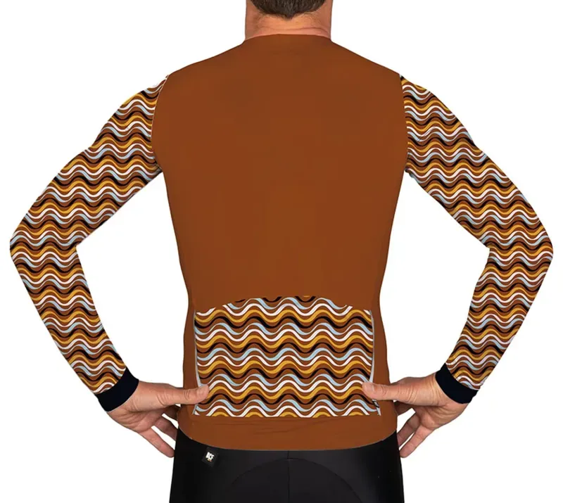 BCF Gravel XS Long Sleeve Jersey in Molteni Brown/Mustard-2