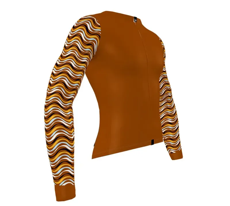 BCF Gravel XS Long Sleeve Jersey in Molteni Brown/Mustard-3