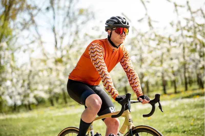 BCF Gravel XS Long Sleeve Jersey in Molteni Brown/Mustard-4