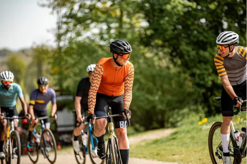 BCF Gravel XS Long Sleeve Jersey in Molteni Brown/Mustard-6