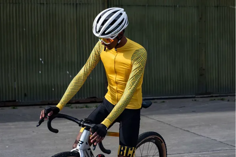 BCF Gravel XS Long Sleeve Jersey in Mustard/Forest-4