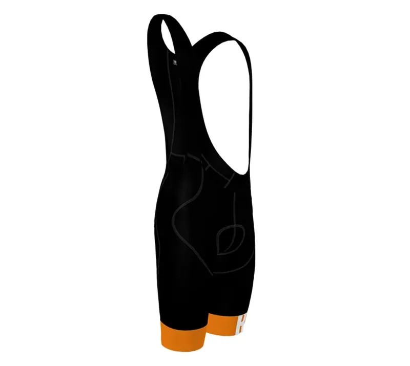 BCF Performance Long Cut Bib Short in Black/Orange-1
