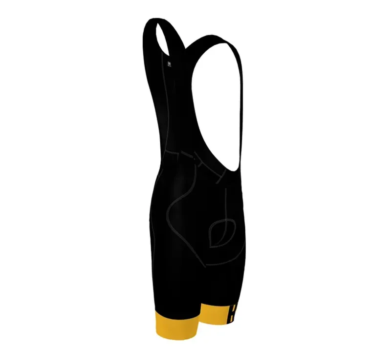 BCF Performance Long Cut Bib Short in Black/Mustard-1
