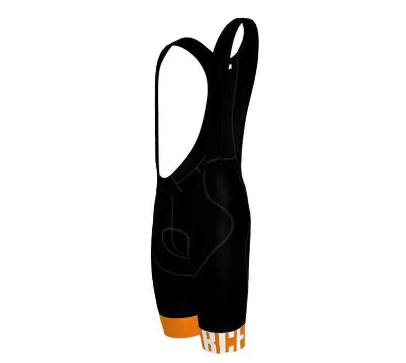 BCF Performance Long Cut Bib Short in Black/Orange-3