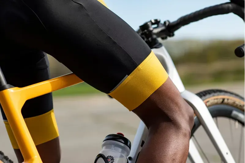 BCF Performance Long Cut Bib Short in Black/Mustard-6