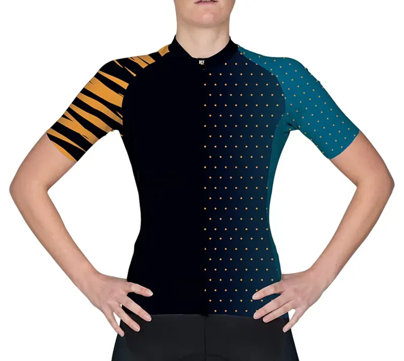 BCF Women's Performance Jersey in Black/Steel blue