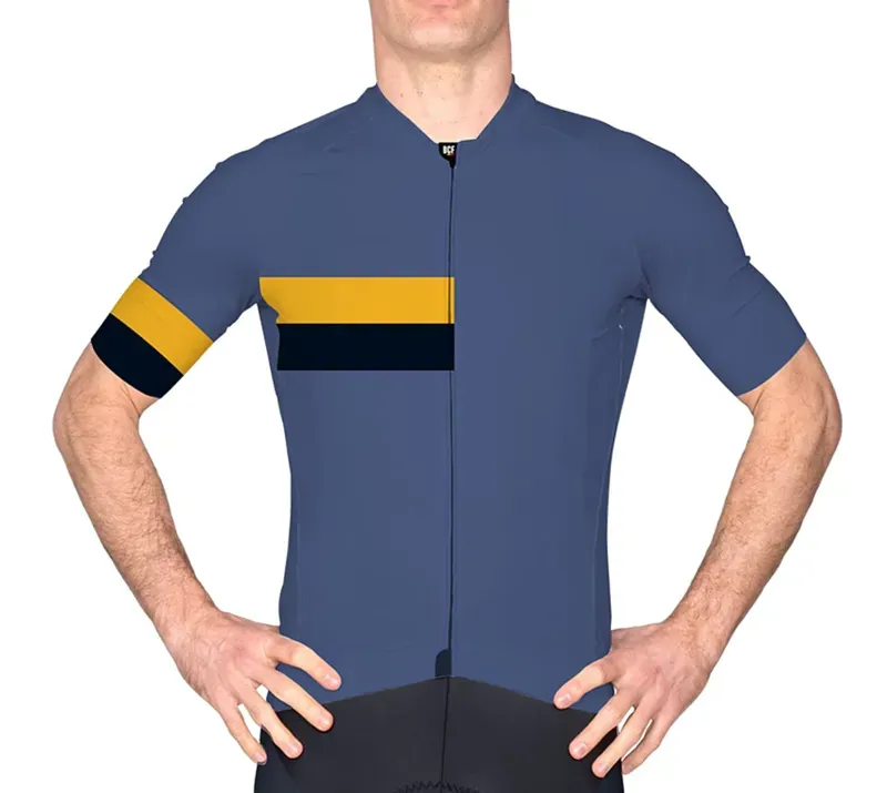 BCF Performance Jersey in Deep Slate Blue/Mustard