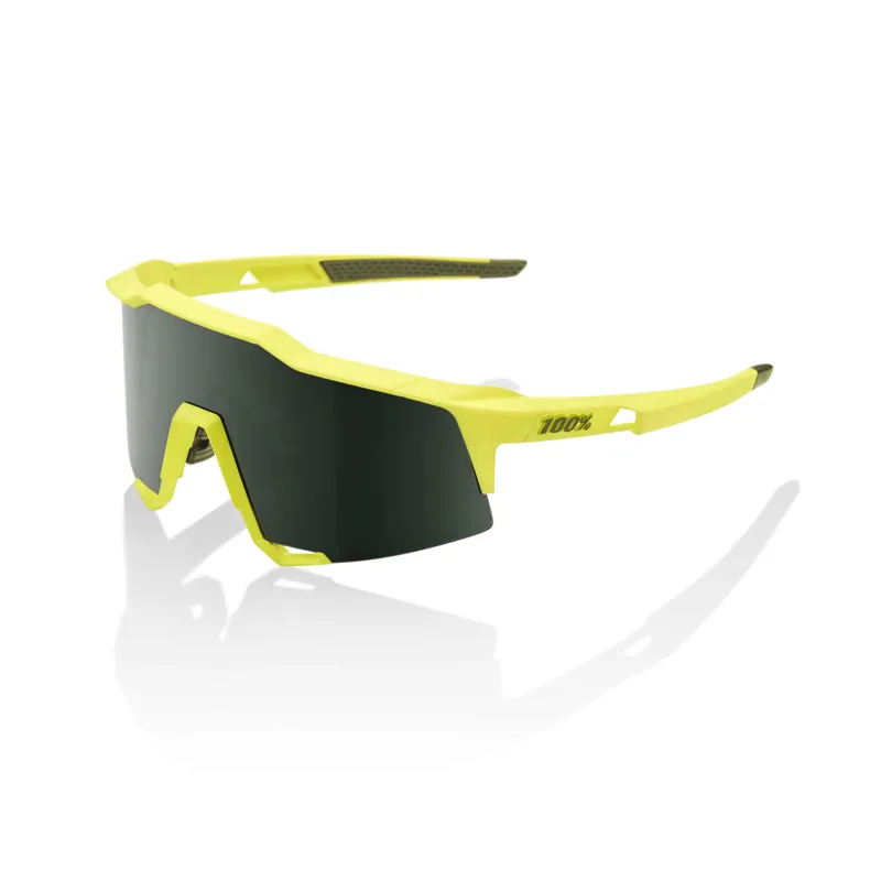 Ride 100% Sunglasses Racetrap Black Mirror Lens Soft Tact Banana 