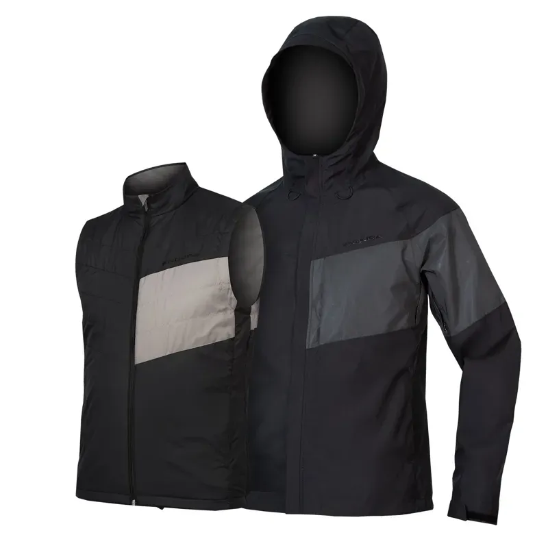 Endura Urban Luminite 3 In 1 Waterproof Jacket in Black