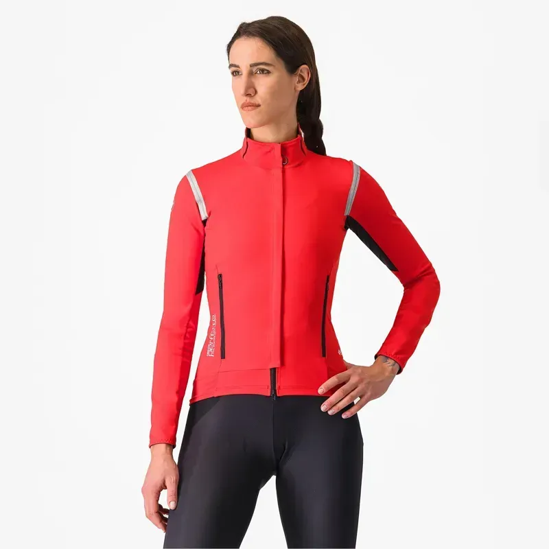 Castelli Perfetto RoS 2 Women's Jacket in Hibiscus/Silver Reflex