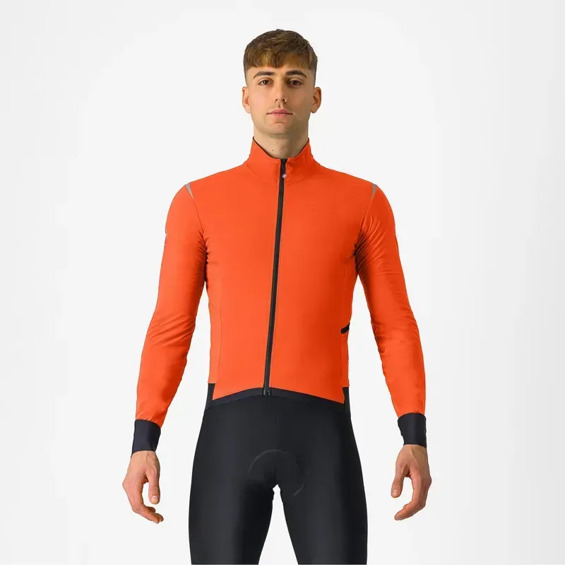 Castelli Alpha Flight RoS Jacket in Brilliant Orange/Black Reflex