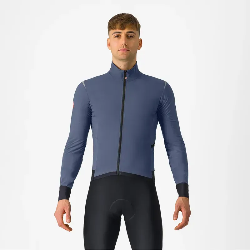 Castelli Alpha Flight RoS Jacket in Twilight Blue/Silver Reflex