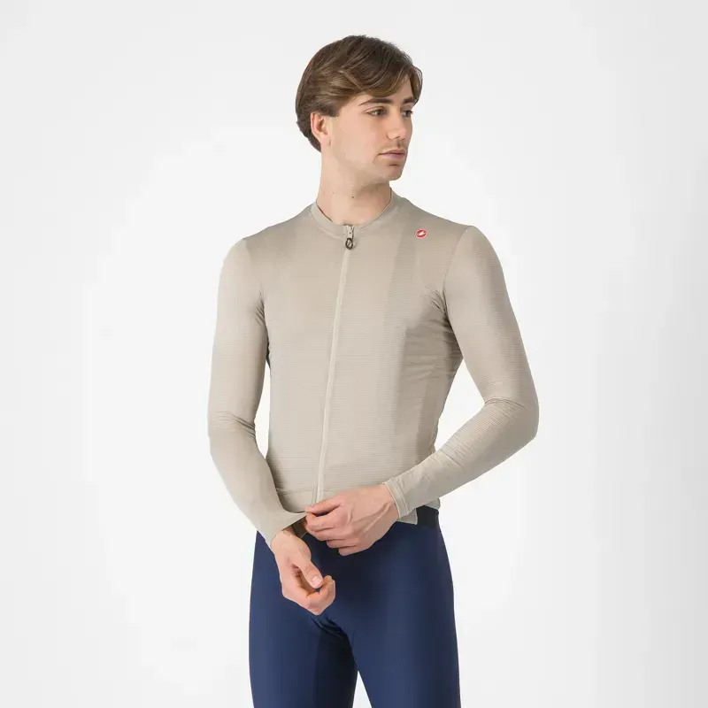 Castelli Espresso Long Sleeve Jersey in Clay/Black