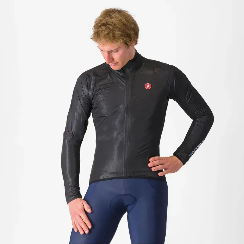 Castelli Squall Shell Men's Jacket In Light Black/Silver Grey